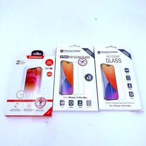 Set of 5 NEW Tempered Glass Iphone 14 Pro Max Screen Protection